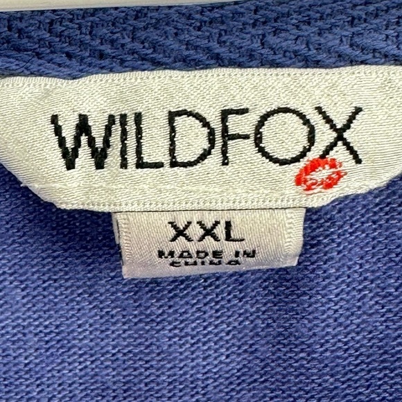 Wildfox Crew Neck Nubby Sweatshirt Oversized Blue Women's Size XXL - Picture 2 of 7